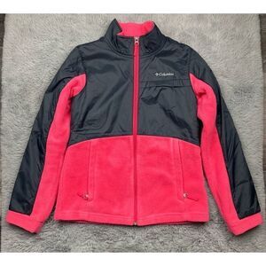 Columbia pink and grey fleece jacket